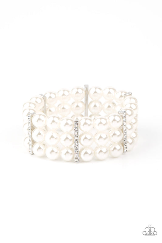 Paparazzi Modern Day Majesty White Stretch Bracelet