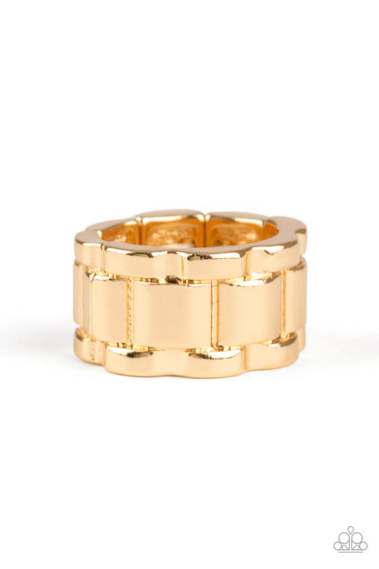 Paparazzi Modern Machinery Gold Men's Ring