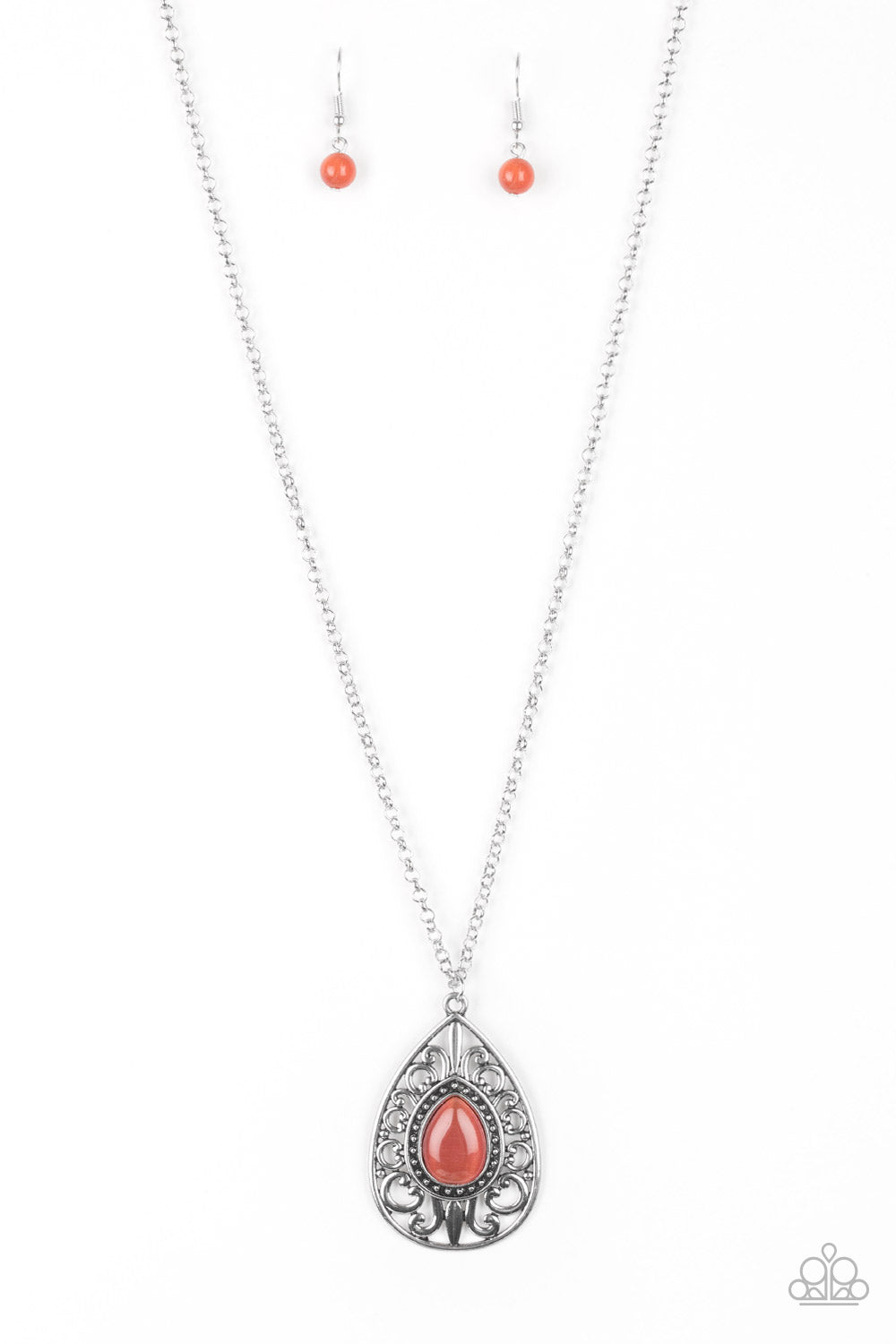 Paparazzi Modern Majesty Orange Long Necklace - P2RE-OGXX-098XX