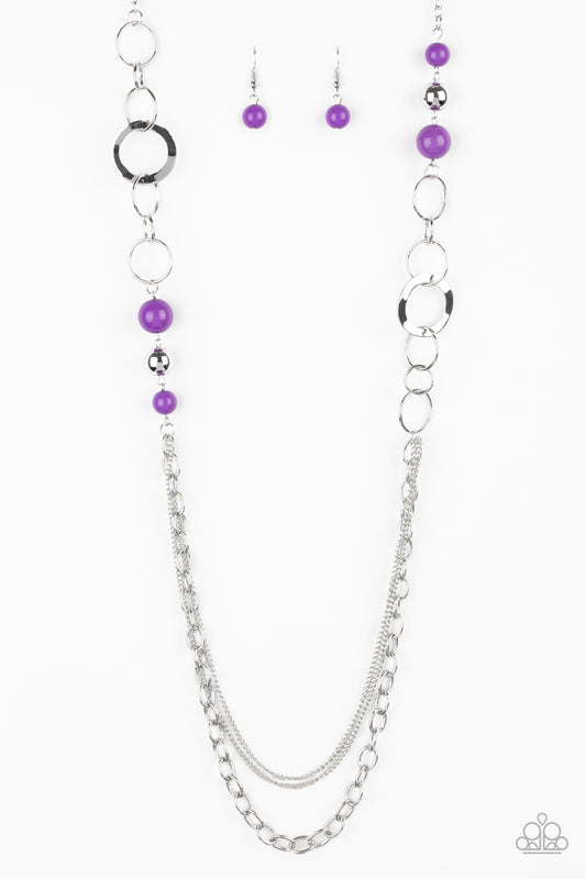 Paparazzi Modern Motley Purple Long Necklace