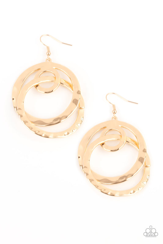 Paparazzi Modern Relic Gold Fishhook Earrings