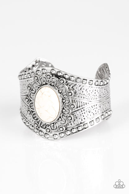 Paparazzi Mojave Majesty White Cuff Bracelet