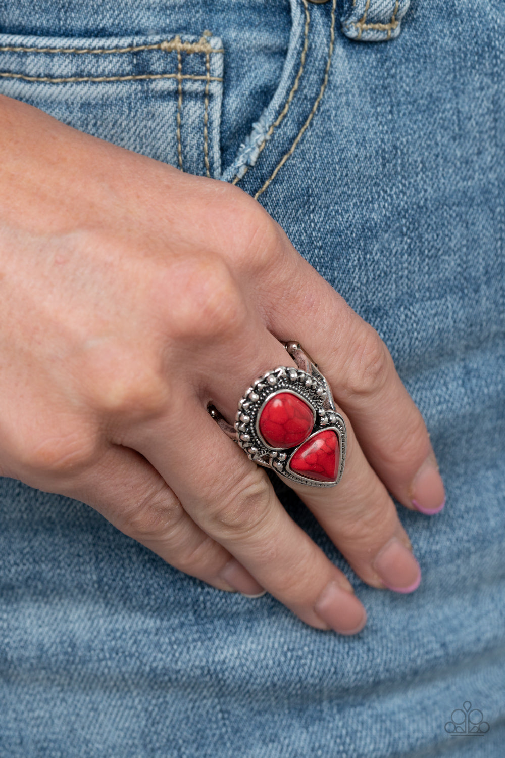 Paparazzi Mojave Mosaic Red Stone Ring