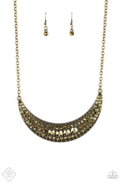 Paparazzi Fashion Fix Magnificent Musings August 2020 - Moon Child Magic Brass Short Necklace