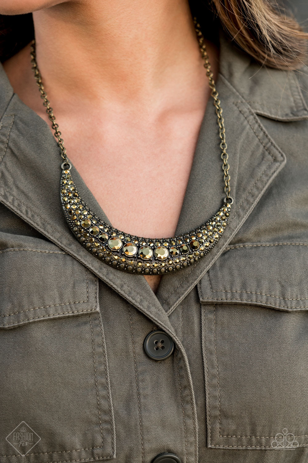 Paparazzi Fashion Fix Magnificent Musings August 2020 - Moon Child Magic Brass Short Necklace