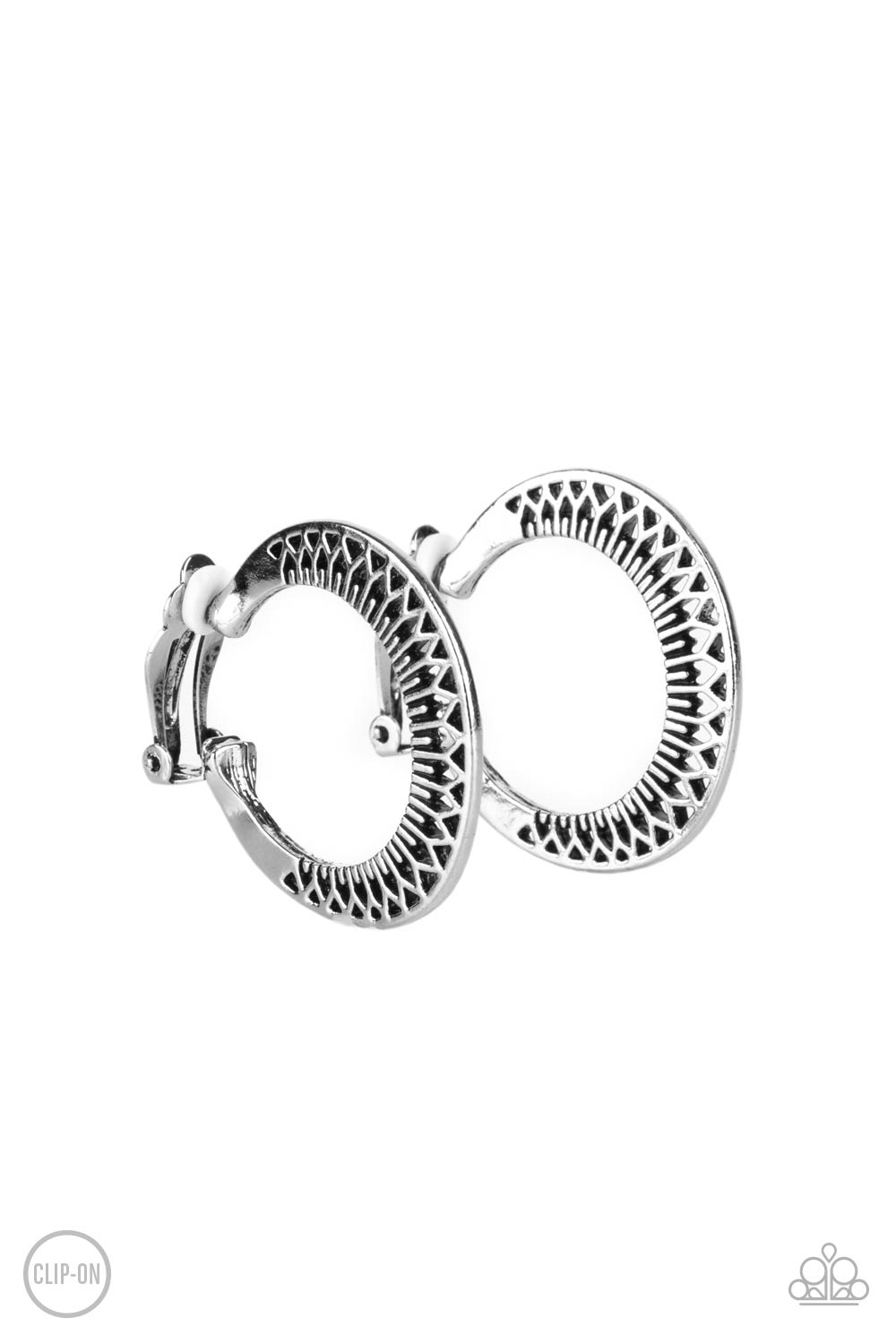 Paparazzi Moon Child Charisma Silver Clip-On Earrings