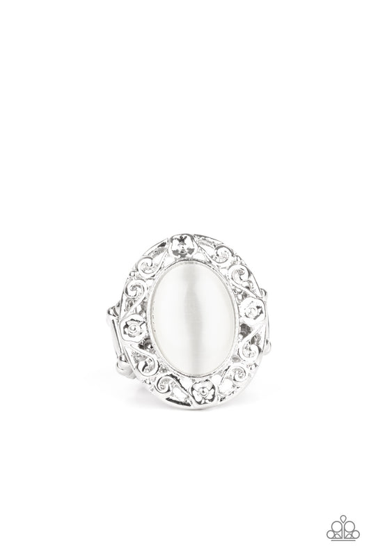 Paparazzi Moonlit Marigold White Ring - P4WH-WTXX-106XX