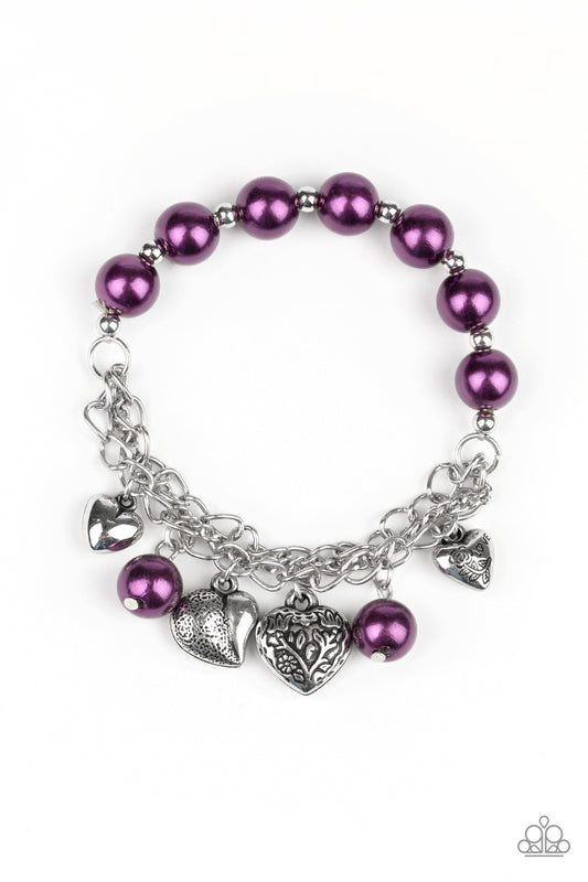 Paparazzi More Amour Purple Stretch Bracelet