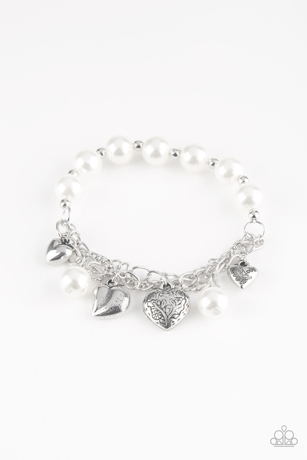 Paparazzi More Amour White Stretch Bracelet
