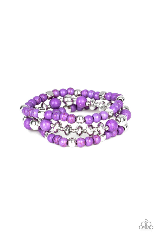 Paparazzi Mountain Artist Purple Stretch Bracelet