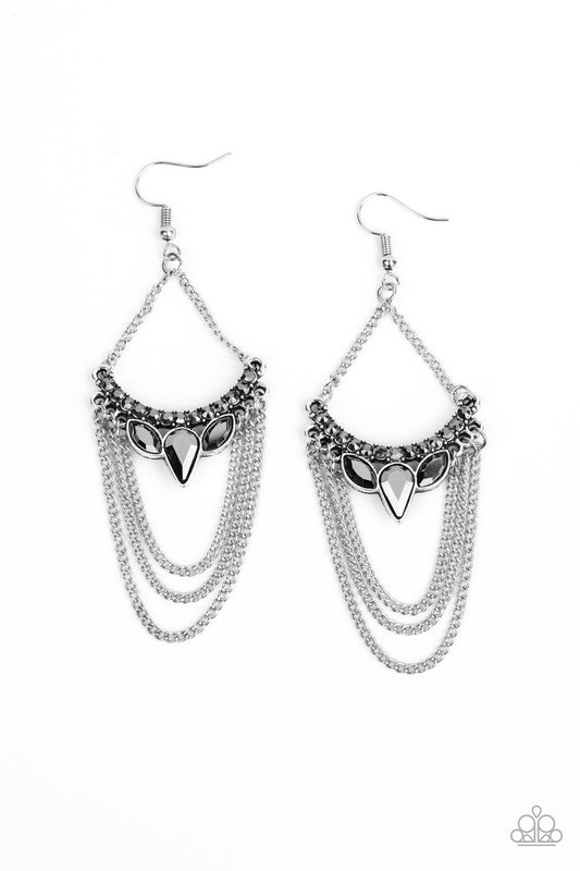 Paparazzi Burst Into TIERS Silver Fishhook Earrings - P5ED-SVXX-117XX