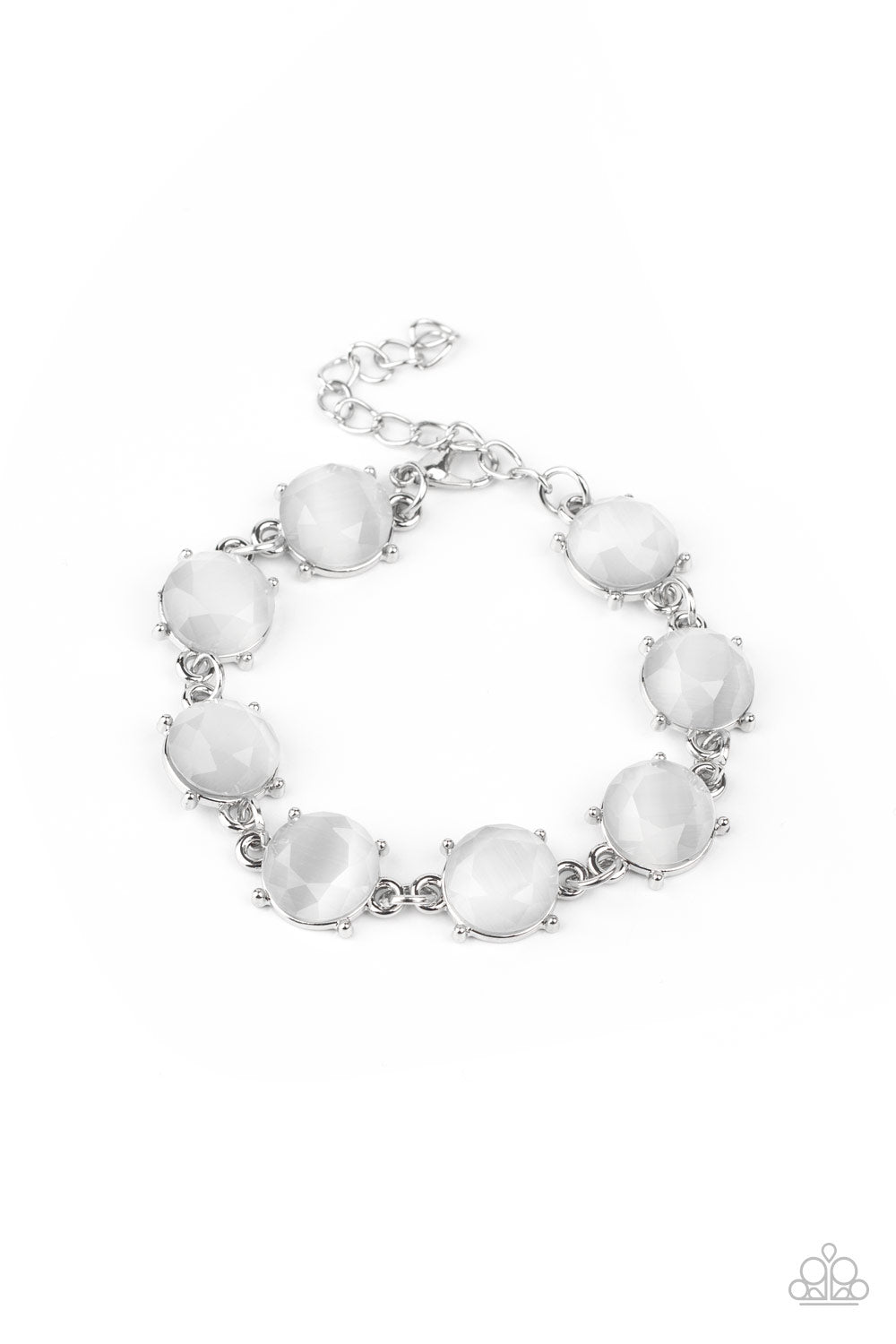 Paparazzi Ms. GLOW-It-All White Clasp Bracelet