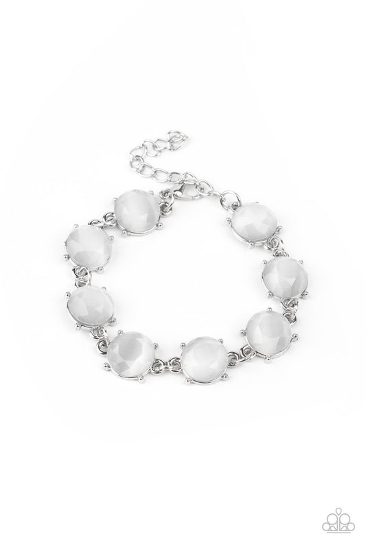 Paparazzi Ms. GLOW-It-All White Clasp Bracelet