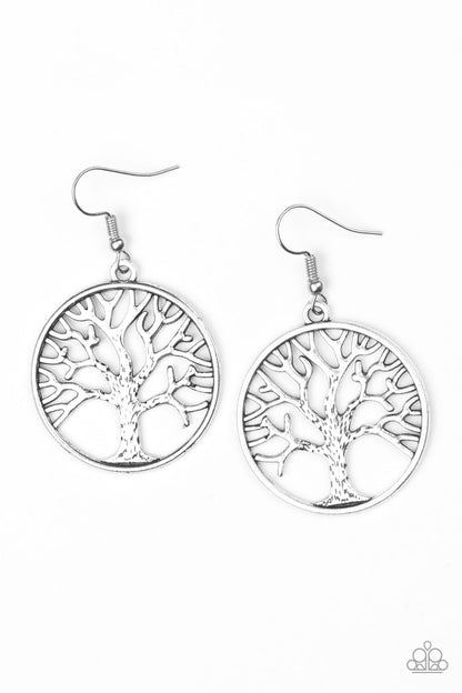 Paparazzi My TREEHOUSE Is Your TREEHOUSE Silver Fishhook Earrings