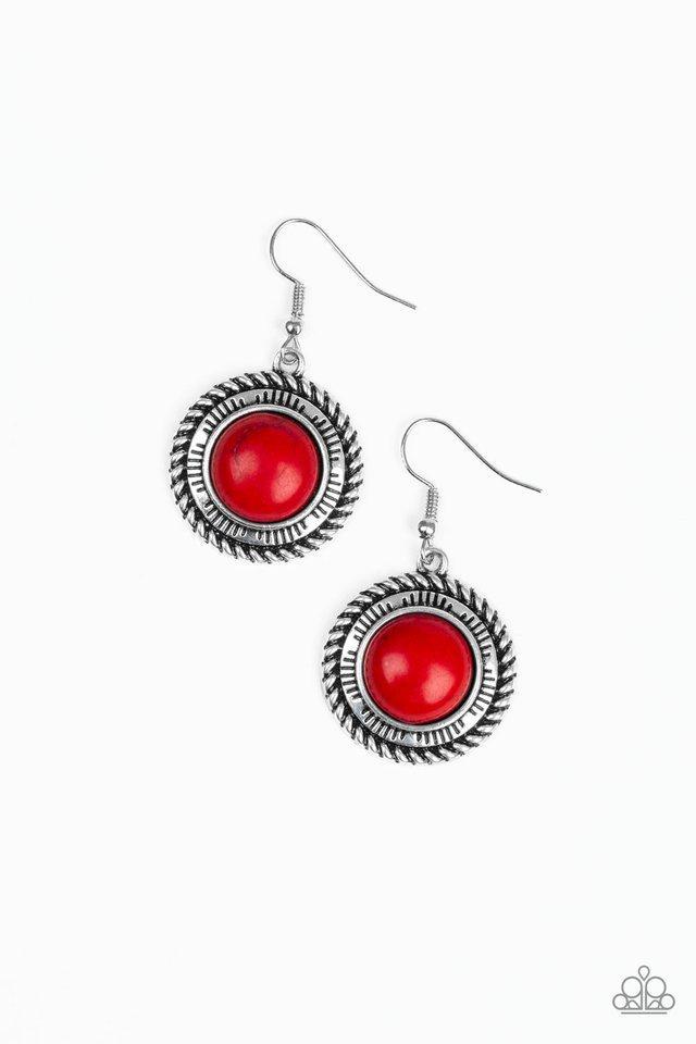 Paparazzi Natural-Born Nomad Red Fishhook Earrings