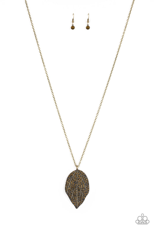 Paparazzi Natural Re-LEAF Brass Long Necklace - P2ED-BRXX-106XX