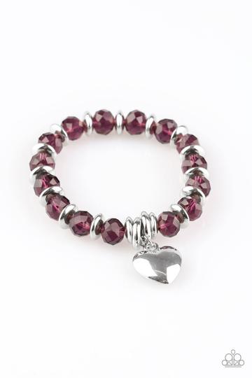 Paparazzi Need I Say Amour? Purple Stretch Bracelet