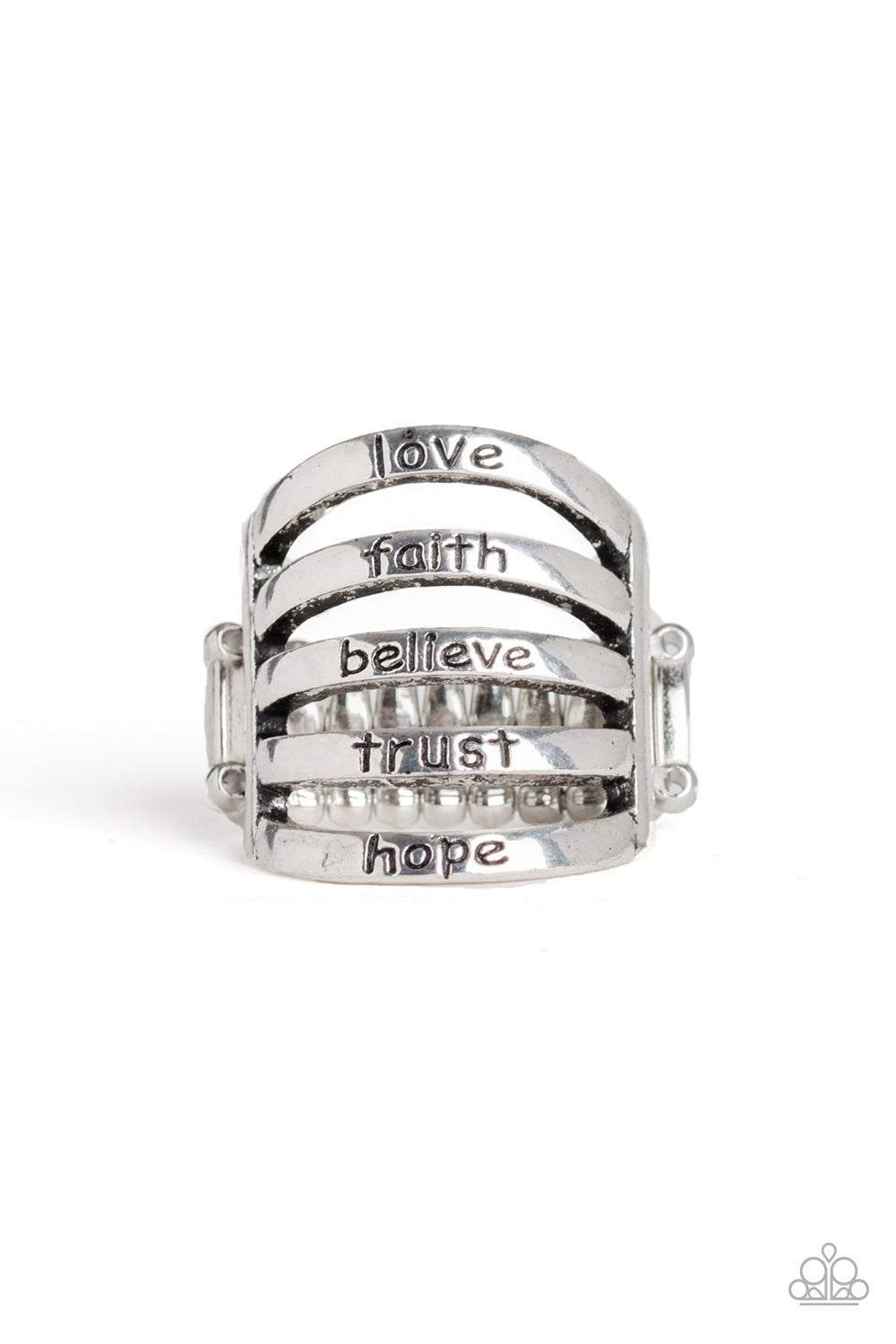 Paparazzi Never Lose Faith Silver Ring