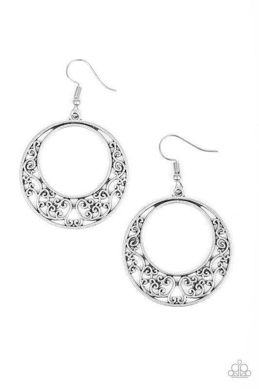Paparazzi Newport Nautical Silver Fishhook Earrings