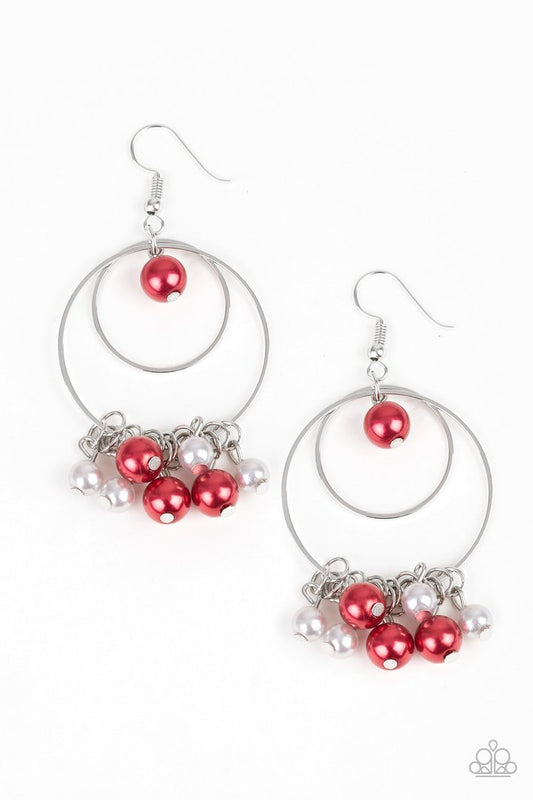 Paparazzi New York Attraction Red Fishhook Earrings