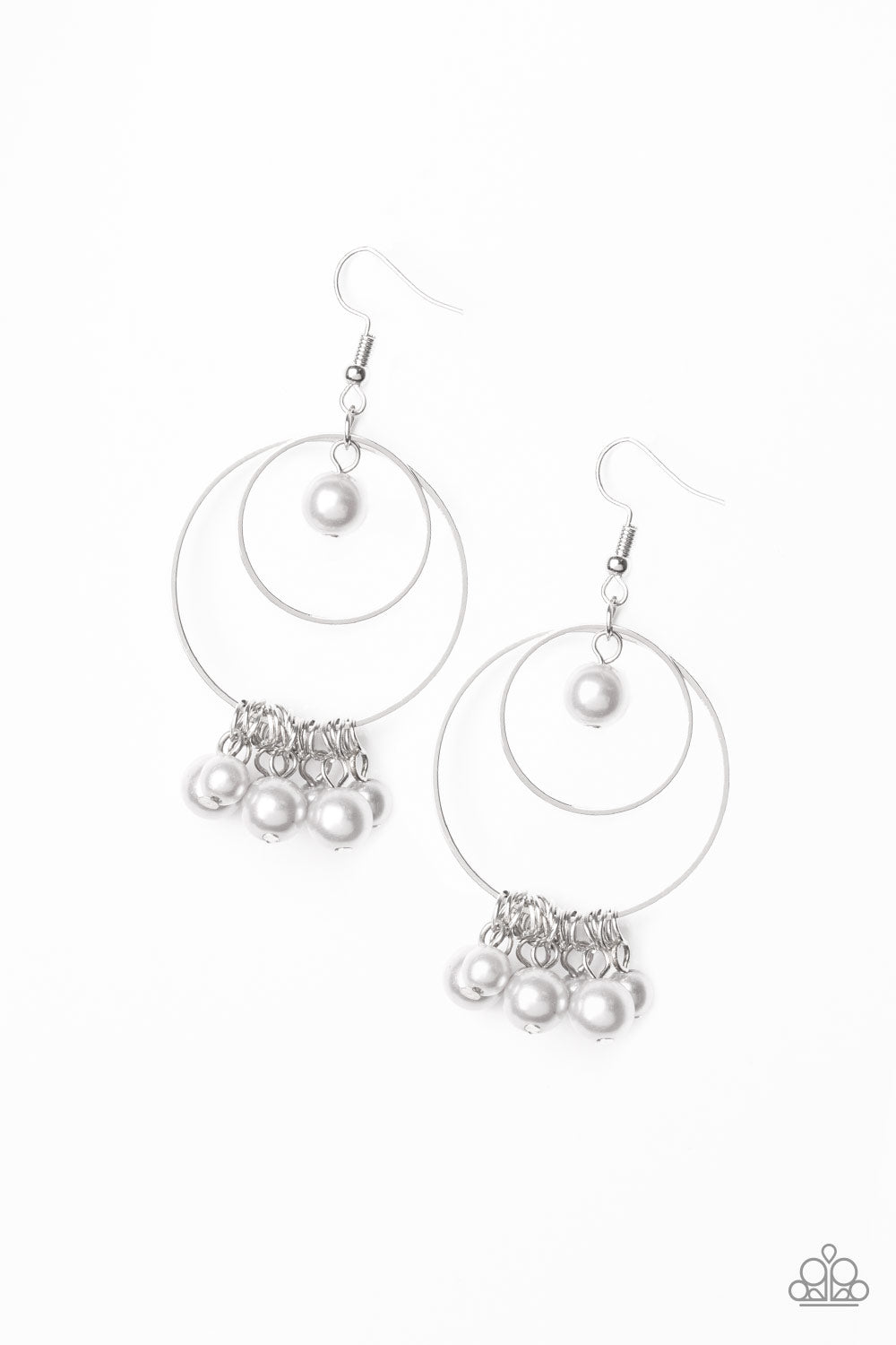 Paparazzi New York Attraction Silver Fishhook Earrings