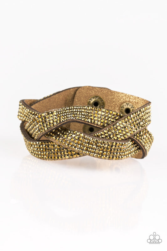 Paparazzi Nice Girls Finish Last Brass Single Wrap Snap Bracelet
