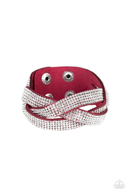 Paparazzi Nice Girls Finish Last Pink Single Wrap Snap Bracelet