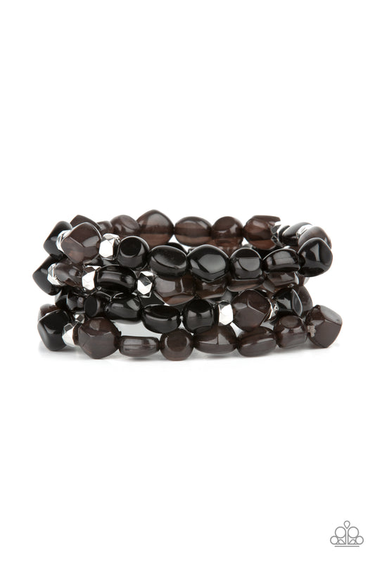 Paparazzi Nice GLOWING! Black Stretch Bracelet