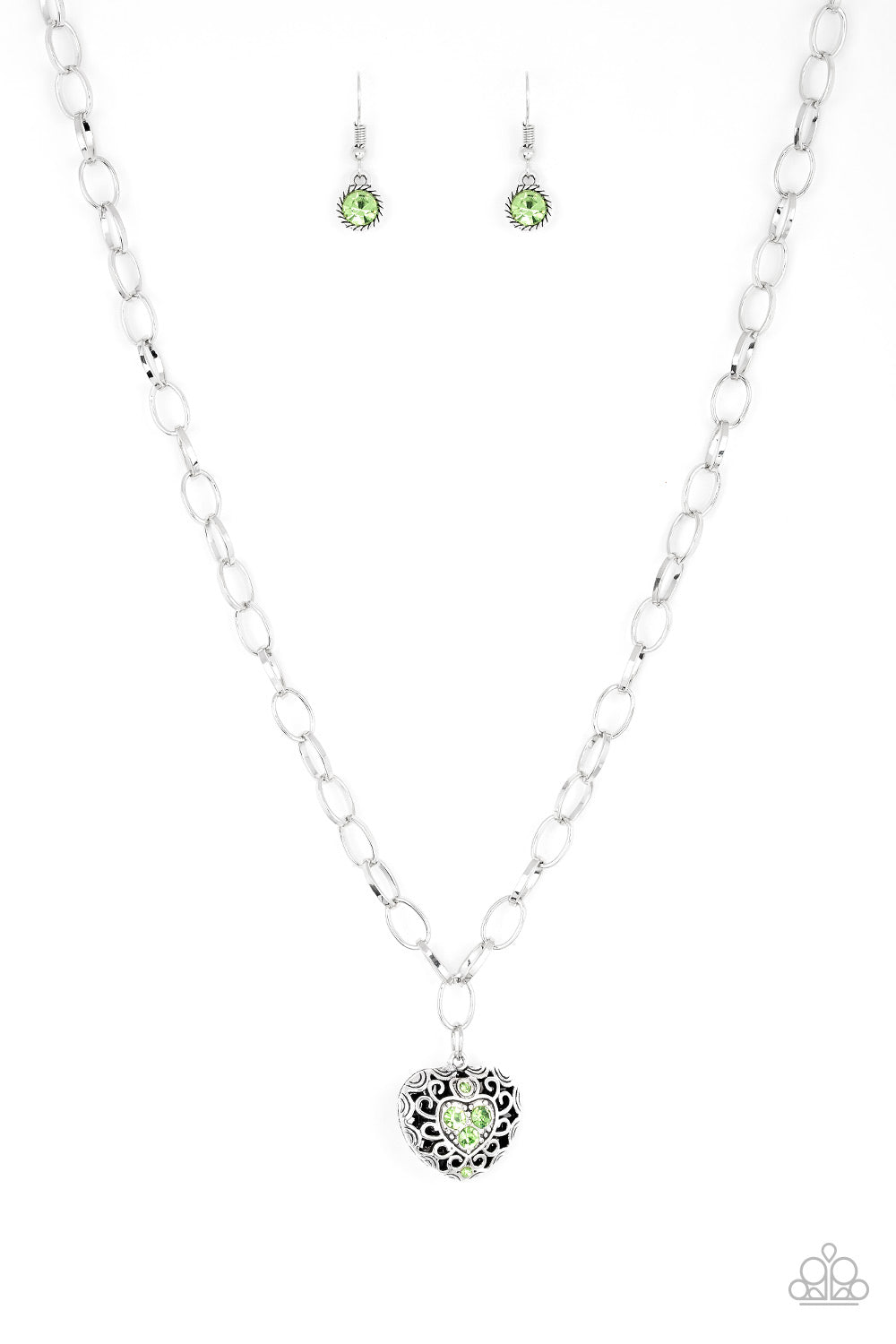 Paparazzi No Love Lost Green Short Necklace
