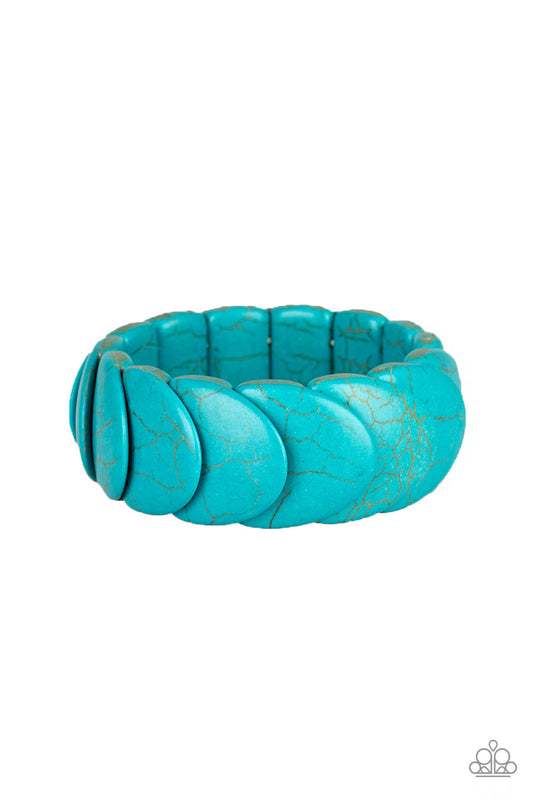 Paparazzi Nomadic Nature Blue Stone Stretch Bracelet