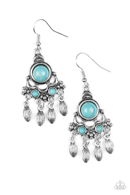 Paparazzi No Place Like Homestead Blue Stone Fishhook Earrings