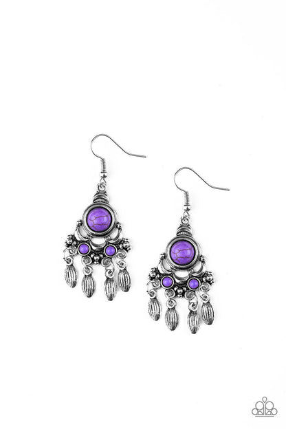 Paparazzi No Place Like Homestead Purple Stone Fishhook Earrings