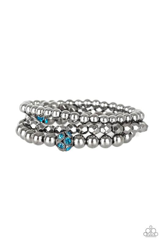 Paparazzi Noticeably Noir Blue Stretch Bracelet