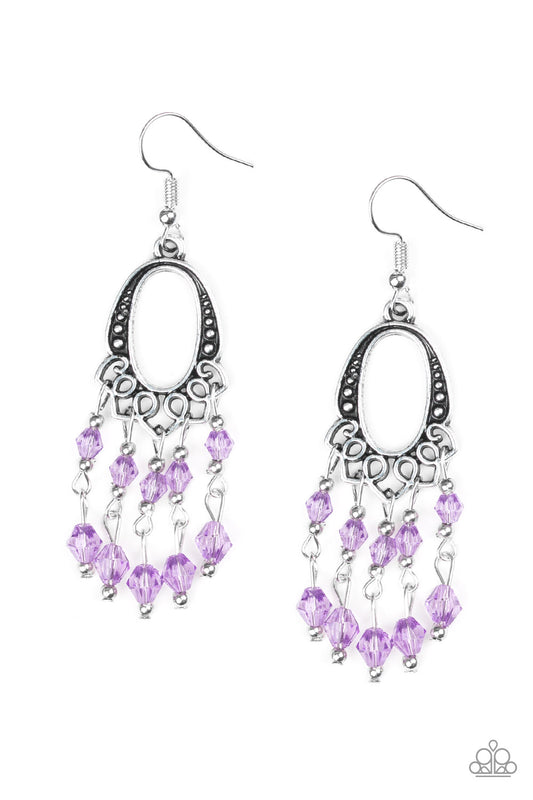 Paparazzi Not The Only Fish In The Sea Purple Fishhook Earrings