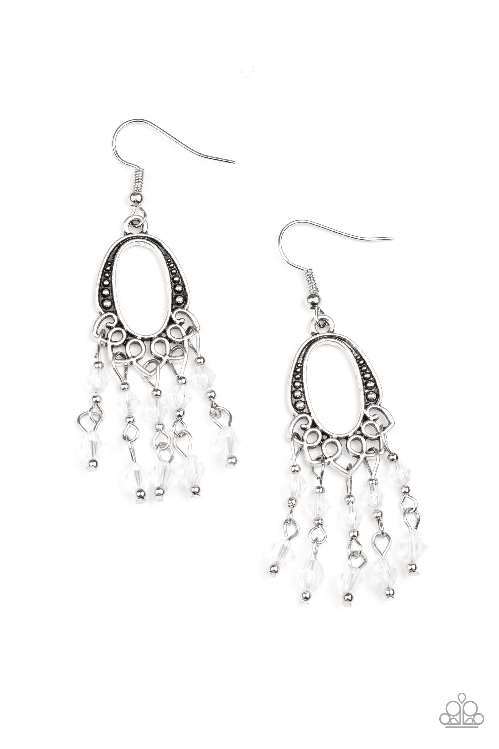 Paparazzi Not The Only Fish In The Sea White Fishhook Earrings