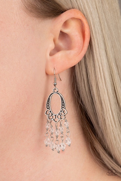 Paparazzi Not The Only Fish In The Sea White Fishhook Earrings