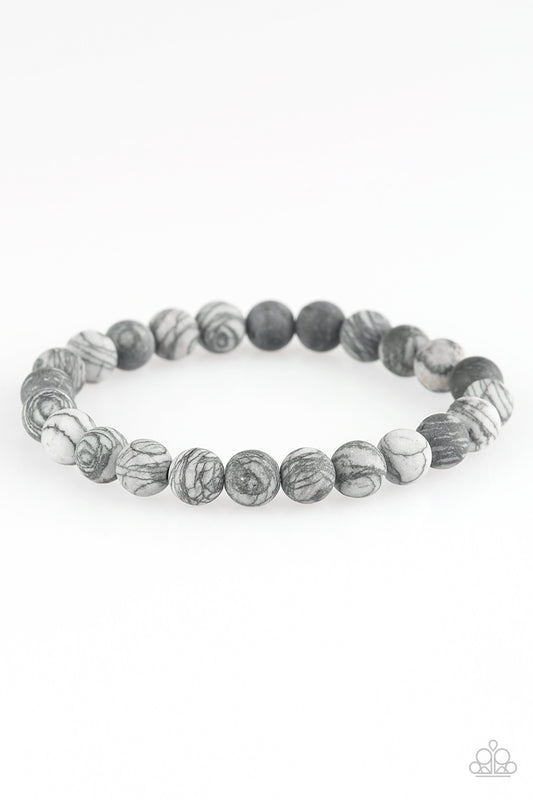 Paparazzi Oblivion Silver Stretch Bracelet - P9SE-URSV-076XX