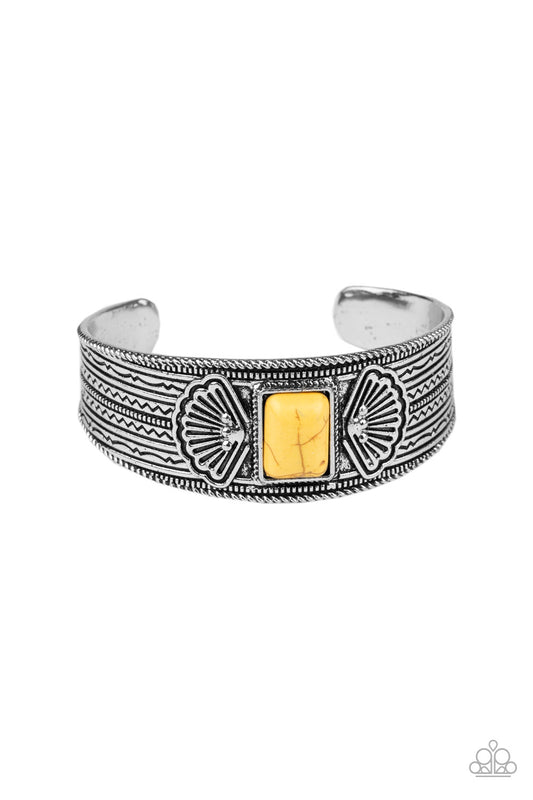 Paparazzi Ocean Mist Yellow Stone Cuff Bracelet