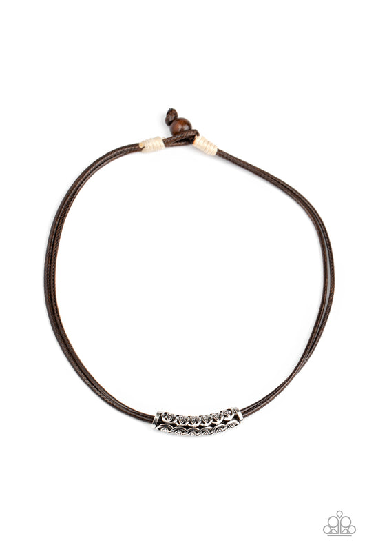 Paparazzi Ocean Rules Brown Men's Short Necklace
