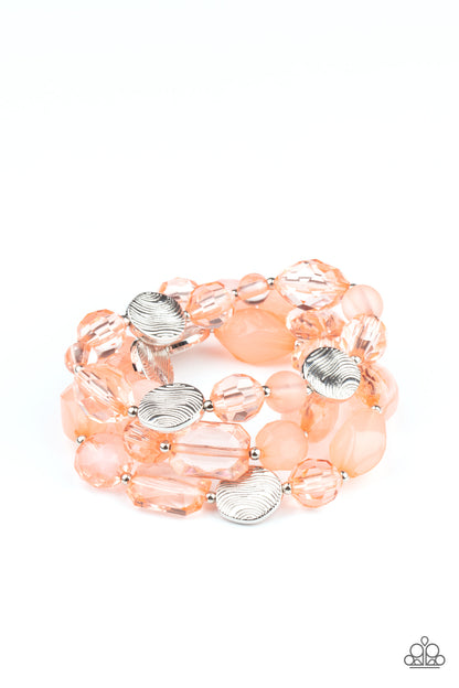 Paparazzi Oceanside Bliss Orange Stretch Bracelet