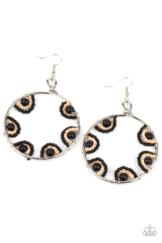 Paparazzi Off The Rim Black Fishhook Earrings