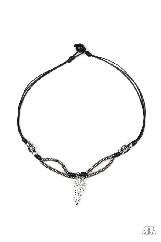Paparazzi Off With His ARROWHEAD Black Men's Short Necklace