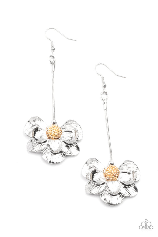 Paparazzi Oh SNAPDRAGONS! Silver Fishhook Earrings