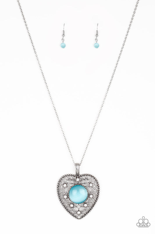 Paparazzi One Heart Blue Long Necklace