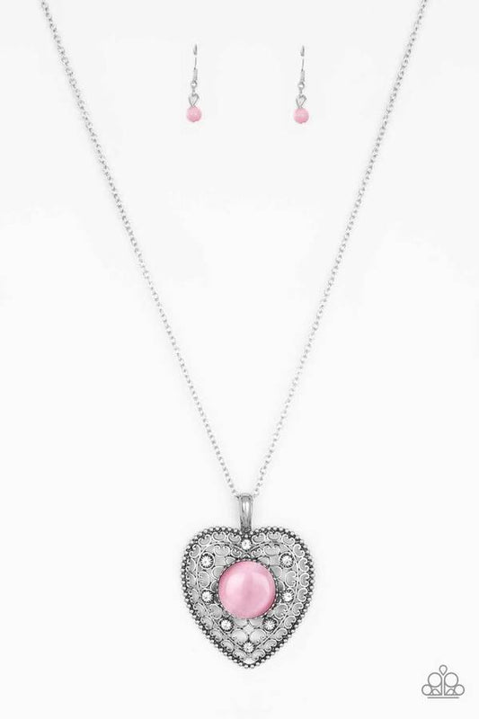 Paparazzi One Heart Pink Long Necklace