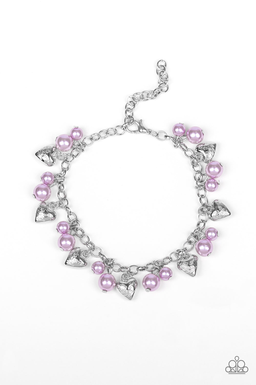 Paparazzi One Of A Kind-HEARTED Purple Clasp Bracelet