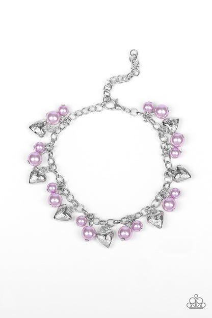 Paparazzi One Of A Kind-HEARTED Purple Clasp Bracelet
