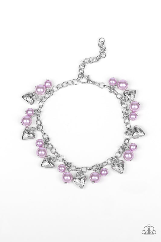 Paparazzi One Of A Kind-HEARTED Purple Clasp Bracelet
