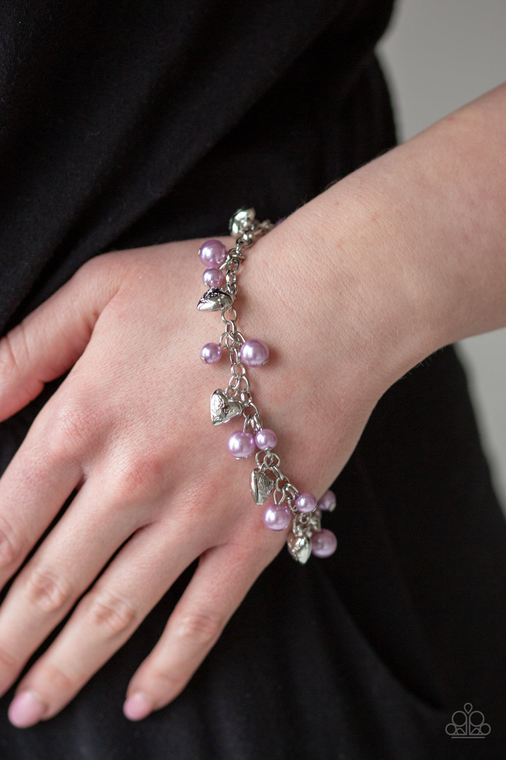 Paparazzi One Of A Kind-HEARTED Purple Clasp Bracelet