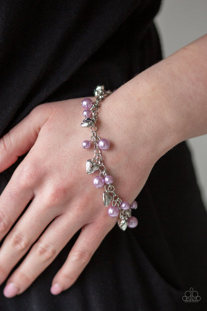 Paparazzi One Of A Kind-HEARTED Purple Clasp Bracelet